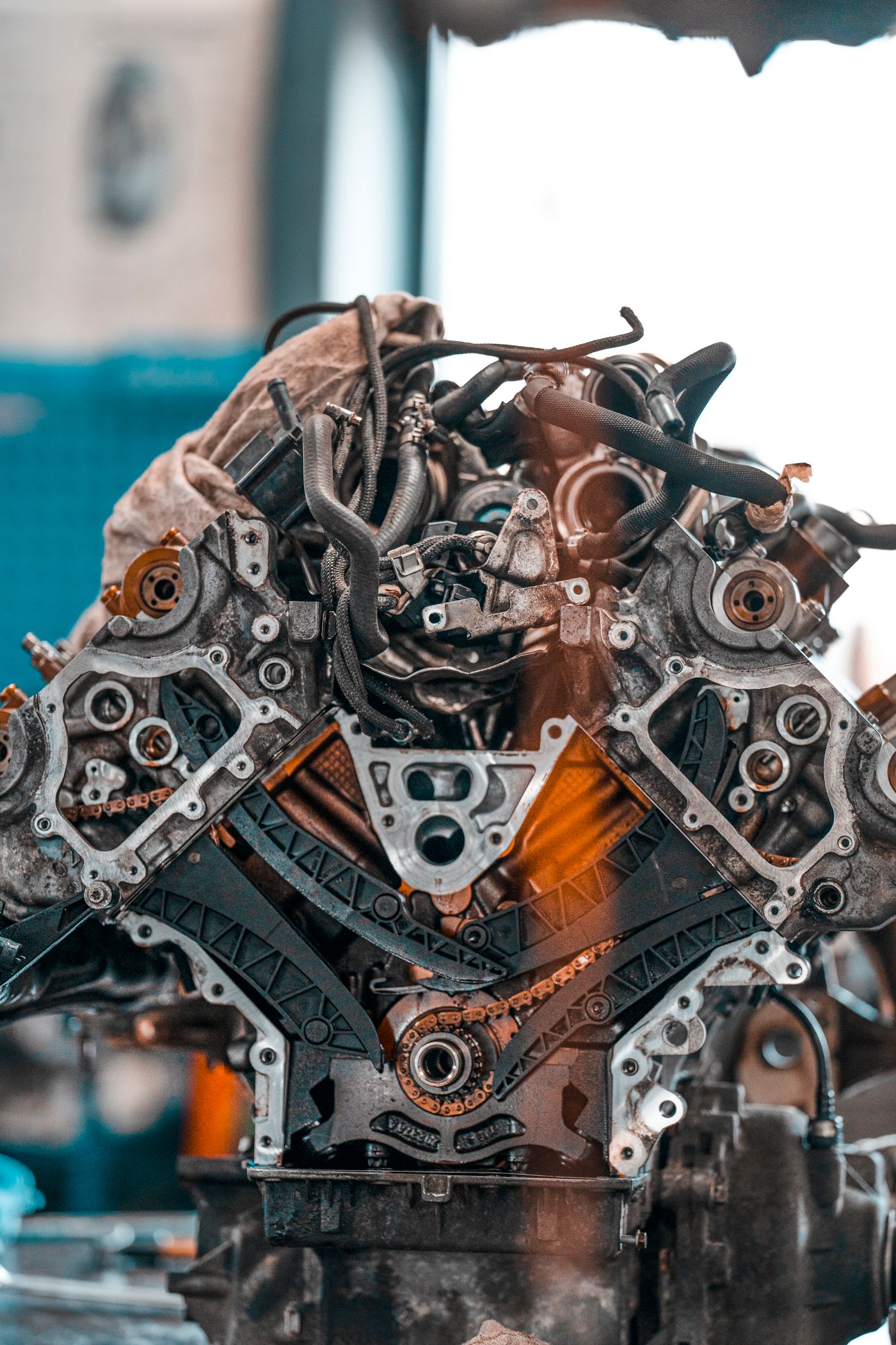 Motore durante la diagnosi in officina